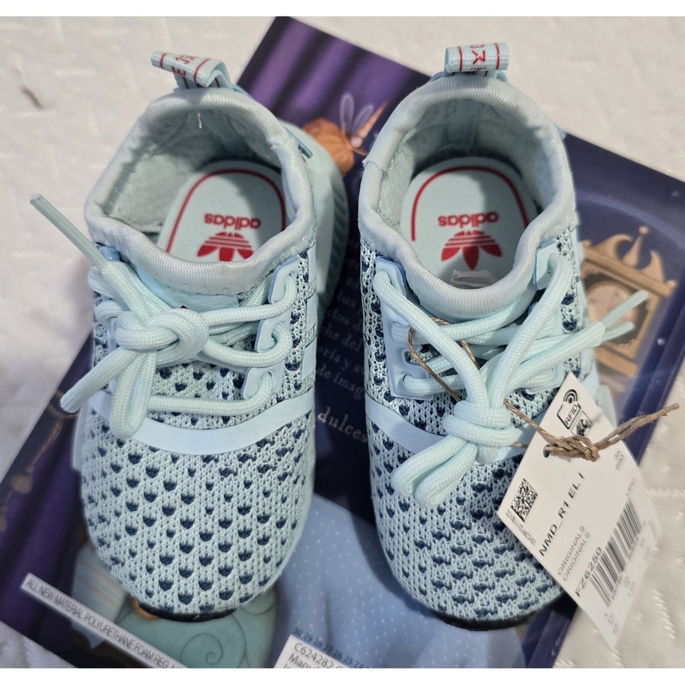 Adidas Originals Infant Running Shoes In An 'Almost Blue' Colorway. Size 4K NWT